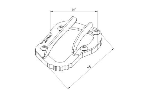 Poszerzenie stopki bocznej PUIG do Triumph Tiger 1200 21
