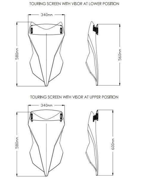 Szyba turystyczna PUIG do Benelli TRK 251 20-23 (z deflektorem)