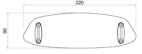 Regulowany deflektor PUIG do szyb i owiewek 23x9 cm (clip-on)