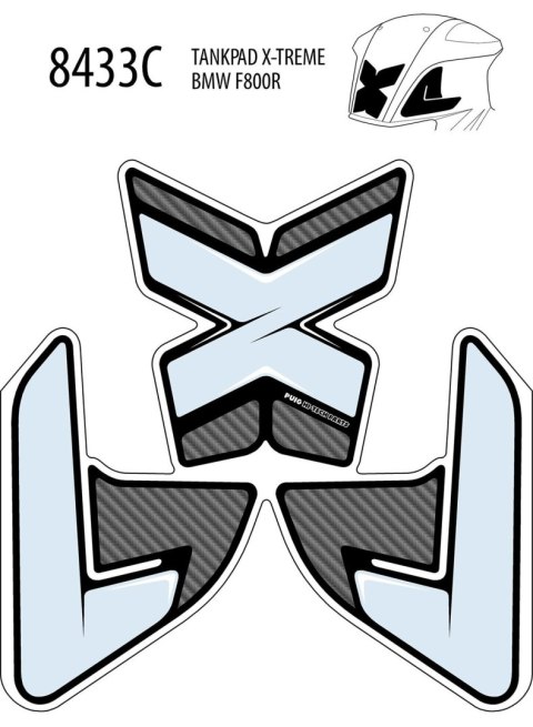 Tankpad PUIG Extreme do BMW F800R 09-20 (trzyczęściowy)