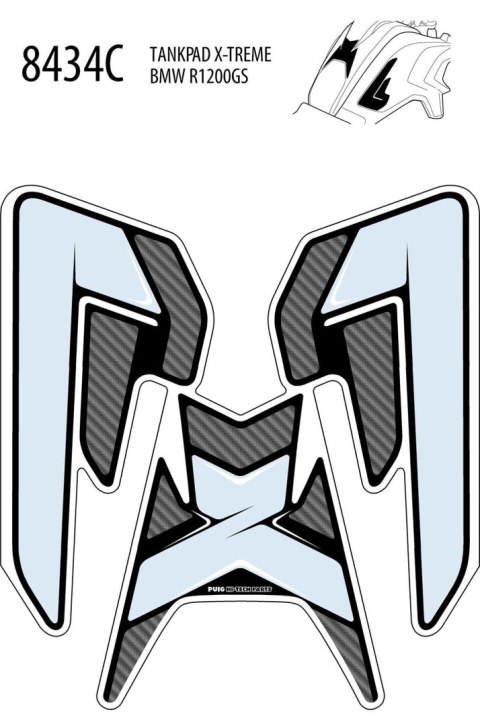 Tankpad PUIG Extreme do BMW R1200GS 13-16 (trzyczęściowy)