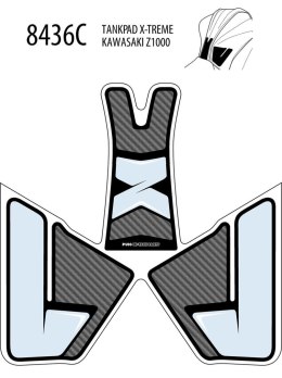 Tankpad PUIG Extreme do Kawasaki Z1000 14-19 (trzyczęściowy)