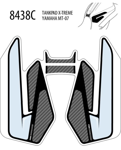 Tankpad PUIG Extreme do Yamaha MT-07 14-21 (trzyczęściowy)