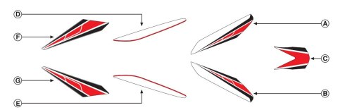 Zestaw naklejek PUIG do Yamaha X-Max 125/250 10-16 (czarne 8424)