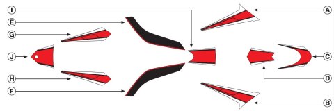 Zestaw naklejek PUIG do Yamaha T-Max 530 12-14 (białe 8413)