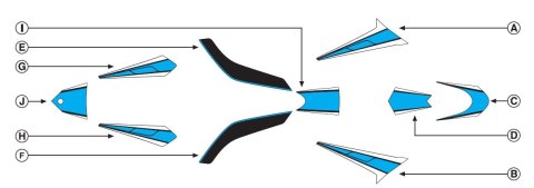 Zestaw naklejek PUIG do Yamaha T-Max 530 12-14 (niebieskie 7913)