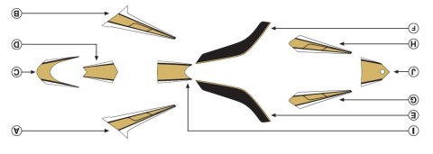 Zestaw naklejek PUIG do Yamaha T-Max 530 12-14 (złote 8419)