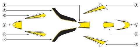Zestaw naklejek PUIG do Yamaha T-Max 530 12-14 (żółte 8421)