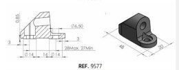 Adapter lusterek PUIG Hi-Tech do owiewek (9577N, lewy lub prawy)