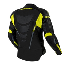 KURTKA SKÓRZANA OZONE RS600 BLACK/FLUO YELLOW 50