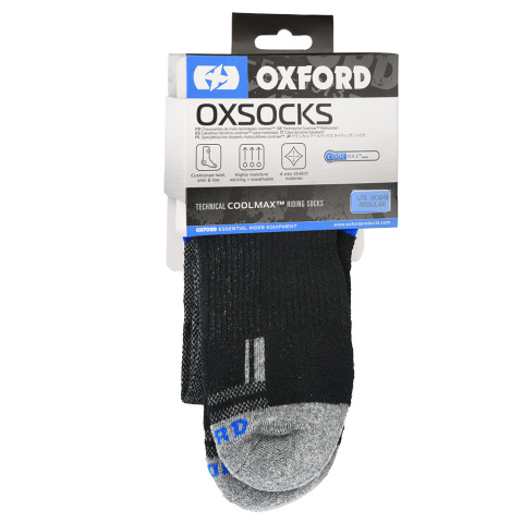 Skarpety OXFORD COOLMAX OXSOCKS kolor czarny/szary, rozmiar 44/48