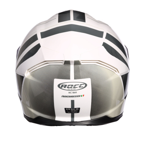 Kask motocyklowy ROCC 862 biało-czarny