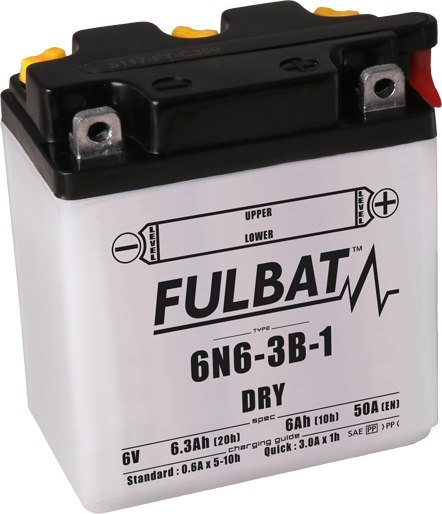Akumulator FULBAT 6N6-3B-1 (suchy, obsługowy, kwas w zestawie)