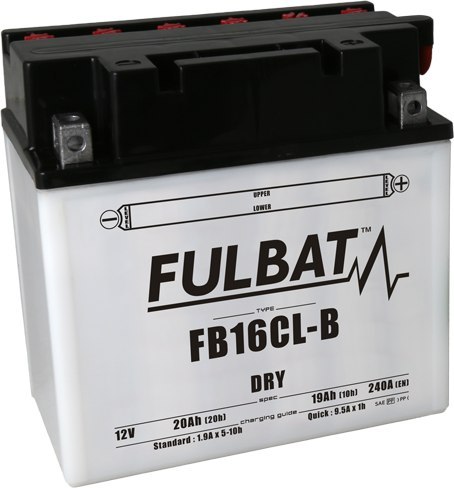 Akumulator FULBAT YB16CL-B (suchy, obsługowy, kwas w zestawie)