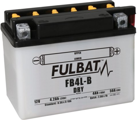 Akumulator FULBAT YB4L-B (suchy, obsługowy, kwas w zestawie)