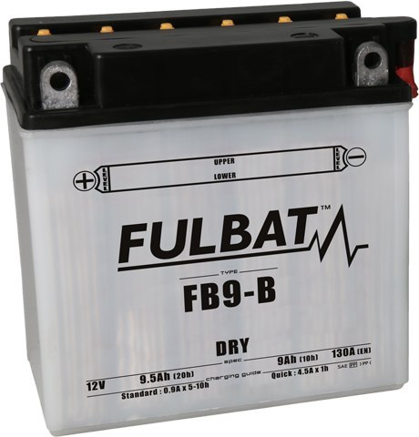 Akumulator FULBAT YB9-B (12N9-4B-1) (suchy, obsługowy, kwas w zestawie)