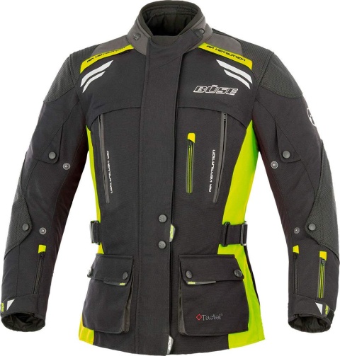 Kurtka motocyklowa damska BUSE Highland czarno-neonowa 40