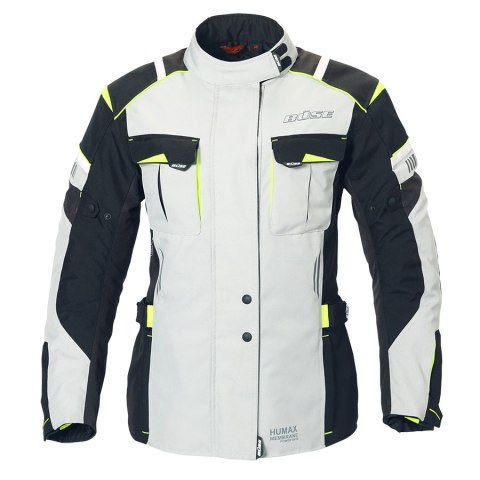 Kurtka motocyklowa damska BUSE Breno Pro jasnoszaro-czarna