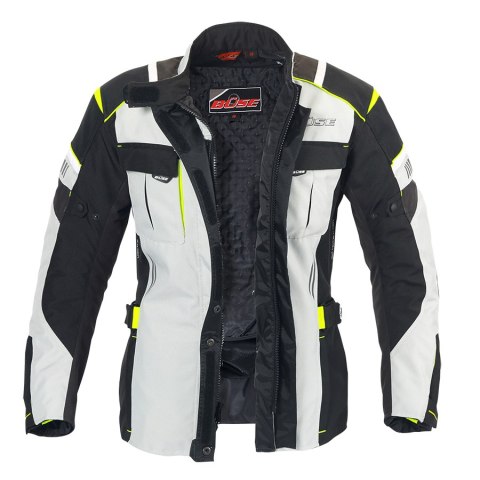 Kurtka motocyklowa damska BUSE Breno Pro jasnoszaro-czarna