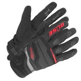 Rękawice motocyklowe BUSE Fresh czarno-czerwone