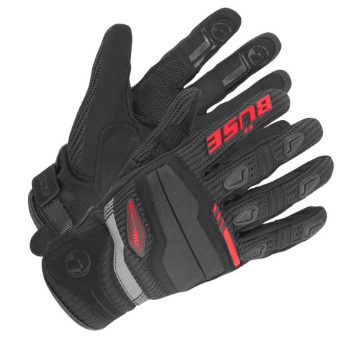 Rękawice motocyklowe BUSE Fresh czarno-czerwone