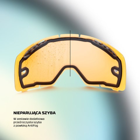 GOGLE IMX ENDURANCE FLIP BLACK MATT/ BLACK - SZYBA IRIDIUM GOLD + CLEAR (2 SZYBY W ZESTAWIE)