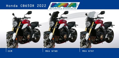 Szyba motocyklowa MRA HONDA CB 650 R, , 2022-, forma NTN, czarna