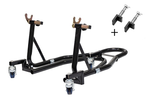 BIKETEC PRO PODNOŚNIK STOJAK POD MOTOCYKL NA TYŁ (ADAPTERY V I L W ZESTAWIE) NA WÓZKU