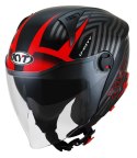 Kask Motocyklowy KYT D-CITY LUCENT czarny/czerwony ECE 22-06