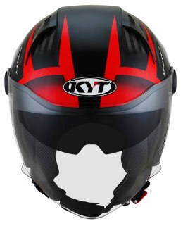 Kask Motocyklowy KYT D-CITY LUCENT czarny/czerwony ECE 22-06