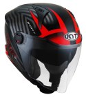Kask Motocyklowy KYT D-CITY LUCENT czarny/czerwony ECE 22-06