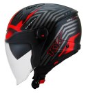 Kask Motocyklowy KYT D-CITY LUCENT czarny/czerwony ECE 22-06