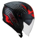 Kask Motocyklowy KYT D-CITY LUCENT czarny/czerwony ECE 22-06