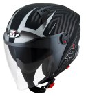 Kask Motocyklowy KYT D-CITY LUCENT matowy czarny/srebrny ECE 22-06