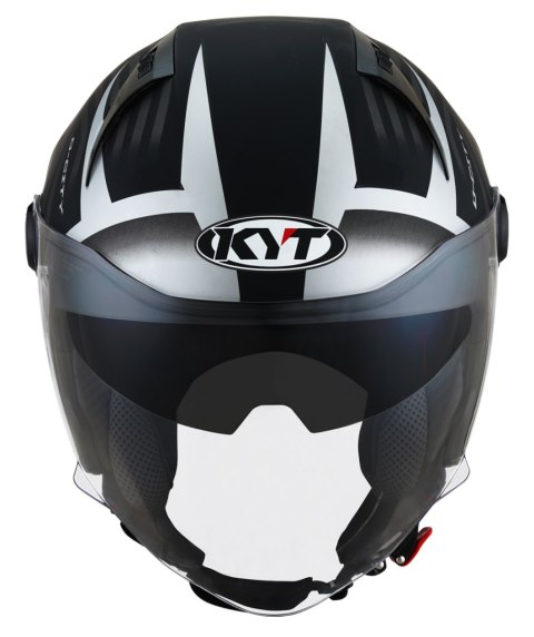 Kask Motocyklowy KYT D-CITY LUCENT matowy czarny/srebrny ECE 22-06