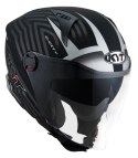 Kask Motocyklowy KYT D-CITY LUCENT matowy czarny/srebrny ECE 22-06