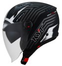 Kask Motocyklowy KYT D-CITY LUCENT matowy czarny/srebrny ECE 22-06