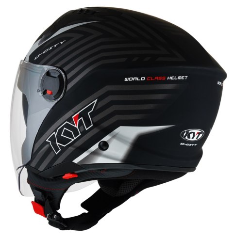 Kask Motocyklowy KYT D-CITY LUCENT matowy czarny/srebrny ECE 22-06