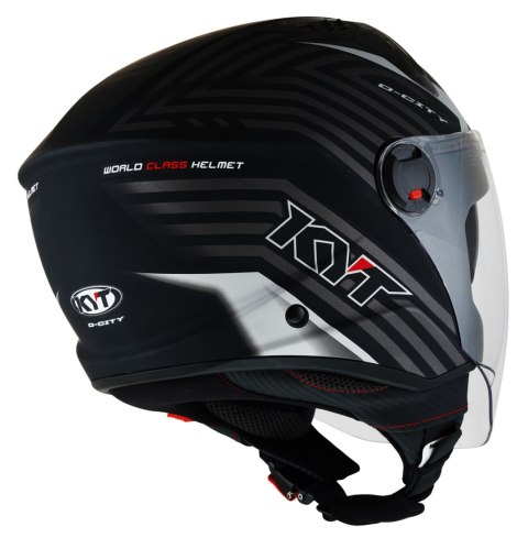 Kask Motocyklowy KYT D-CITY LUCENT matowy czarny/srebrny ECE 22-06