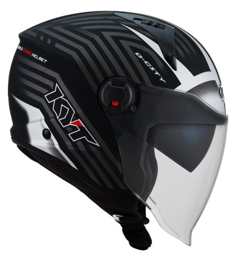Kask Motocyklowy KYT D-CITY LUCENT matowy czarny/srebrny ECE 22-06