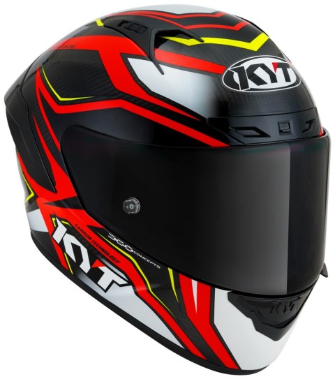 Kask Motocyklowy KYT NZ RACE CARBON STRIDE czerwony/biały ECE 22-06