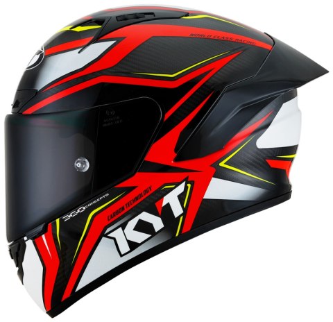 Kask Motocyklowy KYT NZ RACE CARBON STRIDE czerwony/biały ECE 22-06