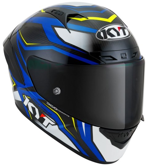Kask Motocyklowy KYT NZ RACE CARBON STRIDE niebieski/biały ECE 22-06