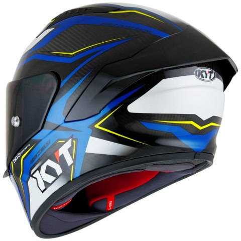 Kask Motocyklowy KYT NZ RACE CARBON STRIDE niebieski/biały ECE 22-06