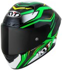 Kask Motocyklowy KYT NZ RACE CARBON STRIDE zielony fluo/biały ECE 22-06