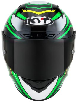 Kask Motocyklowy KYT NZ RACE CARBON STRIDE zielony fluo/biały ECE 22-06