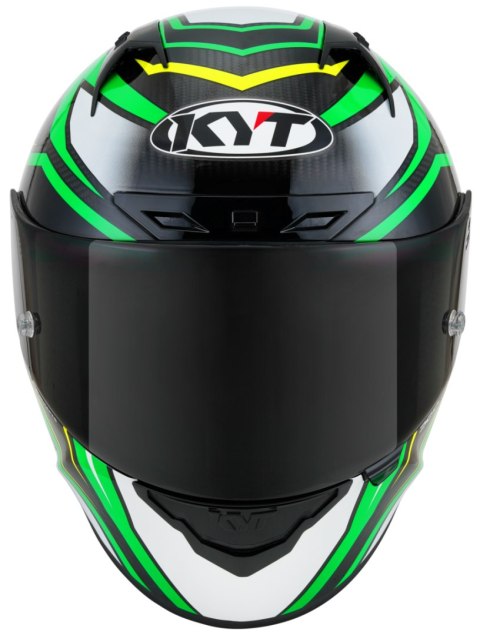 Kask Motocyklowy KYT NZ RACE CARBON STRIDE zielony fluo/biały ECE 22-06