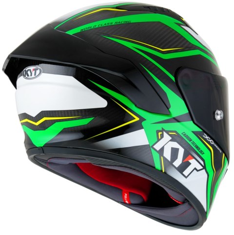Kask Motocyklowy KYT NZ RACE CARBON STRIDE zielony fluo/biały ECE 22-06