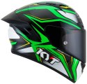 Kask Motocyklowy KYT NZ RACE CARBON STRIDE zielony fluo/biały ECE 22-06