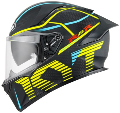 Kask Motocyklowy KYT R2R CONCEPT matowy czarny/żółty ECE 22-06